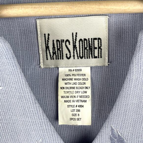 80s Vintage Floral Embroidered Blouse Top Jacket Lilac Purple Short Sleeve Sz 8 - Picture 4 of 5